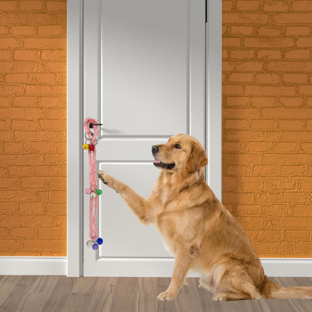 Adjustable dog door bell for potty training wall mount