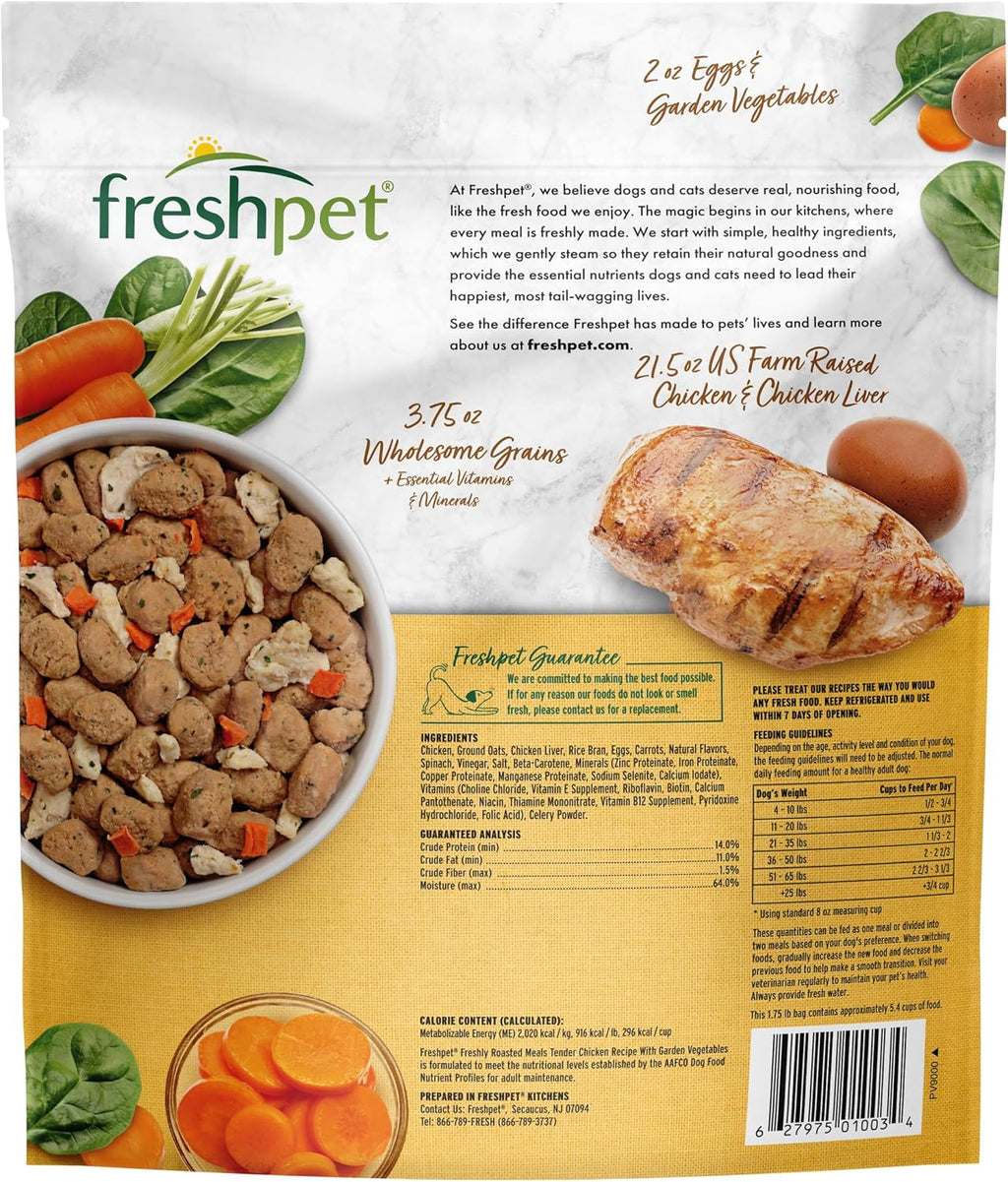 Freshpet dog food 1.75 pound bag packaging