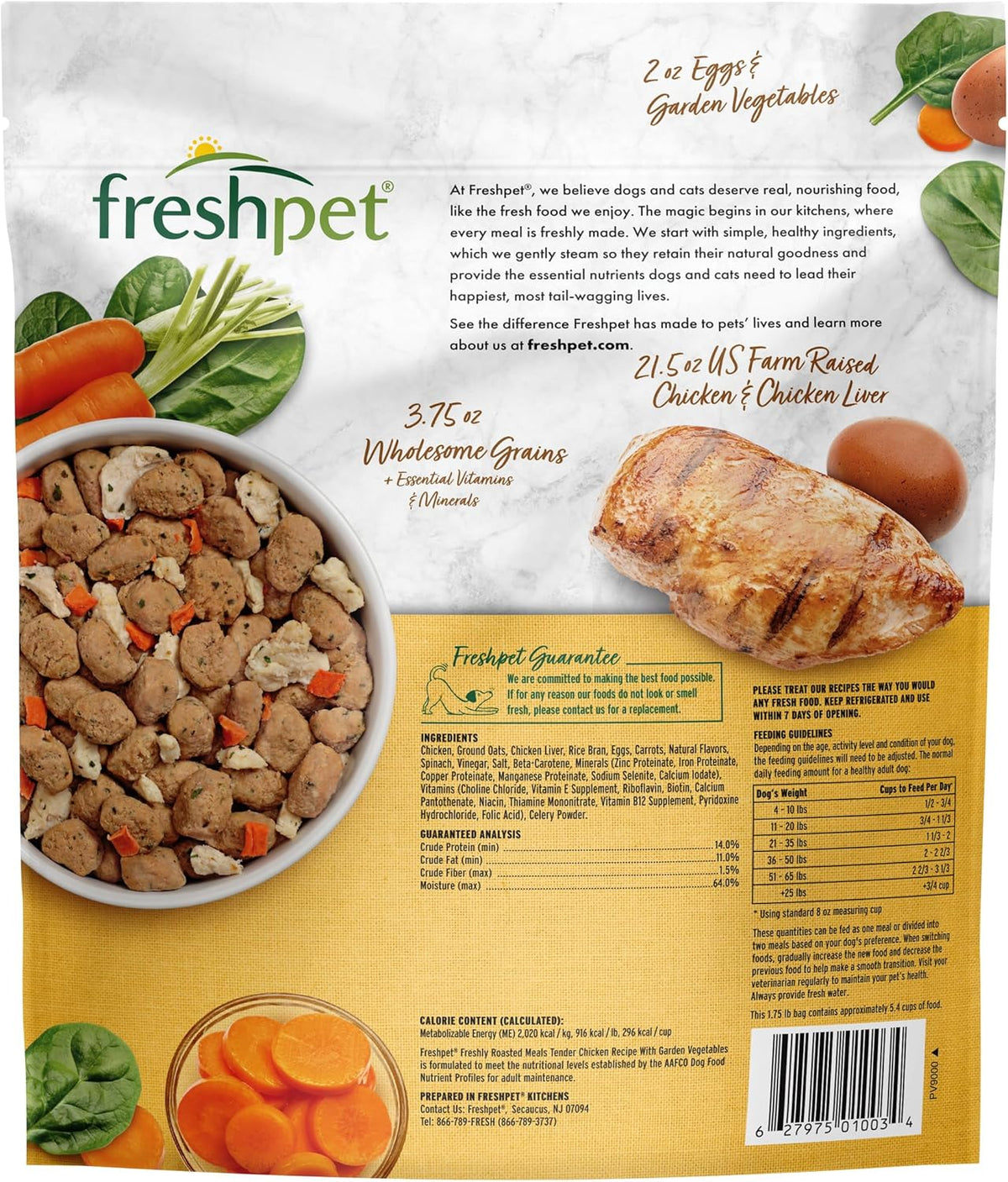 Freshpet dog food 1.75 pound bag packaging
