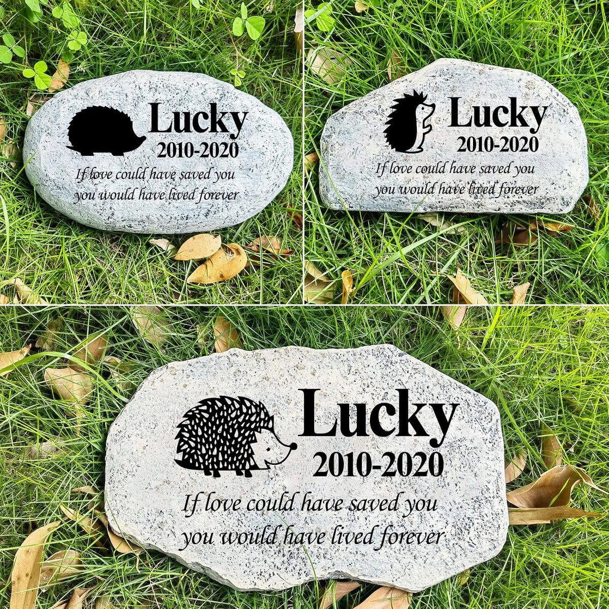 Zatanmulo Personalized Pet Memorial Stone, Garden Memorial Stone Personalized, Cat Headstone, Cat Tombstone, Memorial Plaque Outdoor, Garden Stepping Stone (Cat) - Image 9