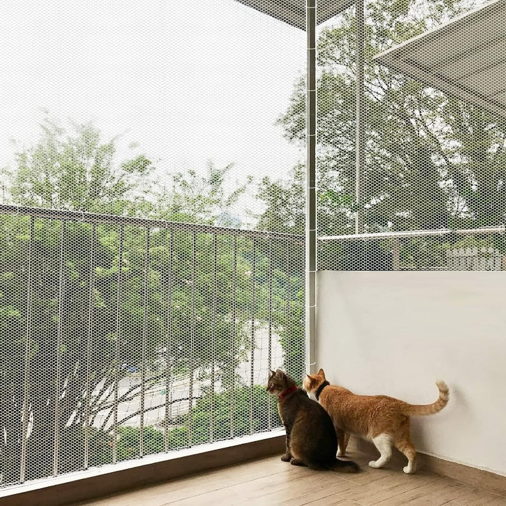 Jumxsrle balcony mesh installed on stair railing for pet safety