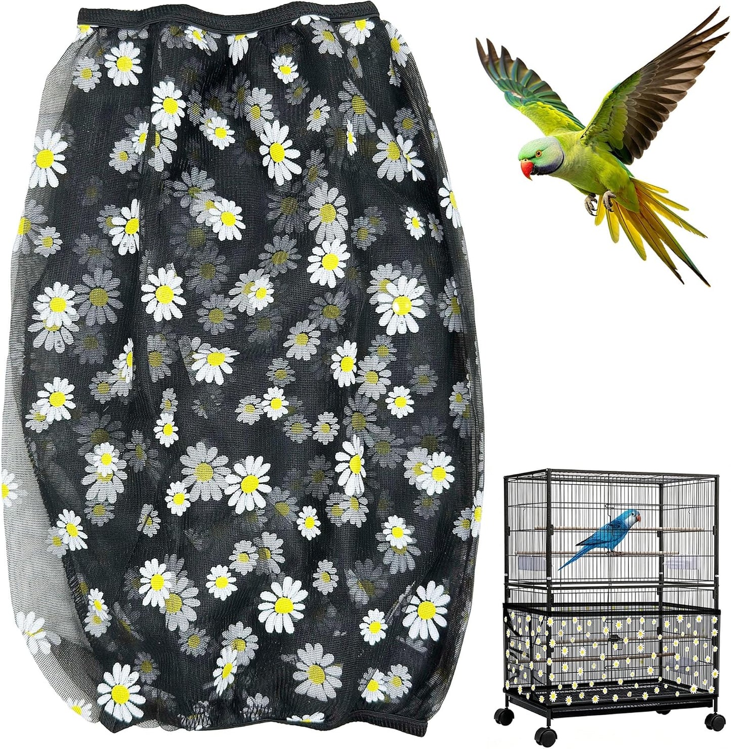 Large Bird Cage Seed Catcher Net Fits Round and Square Cages for Parakeet, Macaw, African Grey, M - Image 9