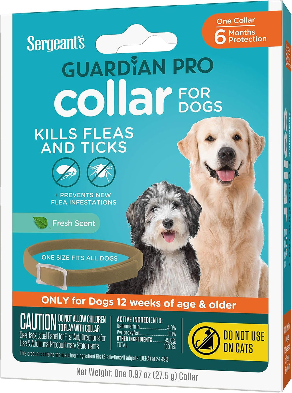 Sergeant's Guardian Pro collar for dogs 12 weeks and older