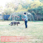 Siumouhoi pink obedience lead spread out illustrating full 20 feet distance capability for backyard play.