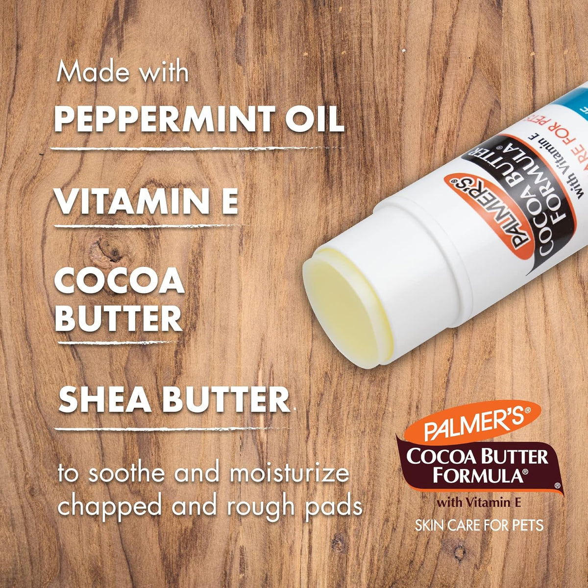 Palmer's for Pets Cocoa Butter Paw Pad and Nose Balm Swivel Stick, Fragrance Free - Moisturizing Dog Balm with Vitamin E, Peppermint Oil, Shea Butter, Rough or Dry Pads, 0.5 oz - Image 3