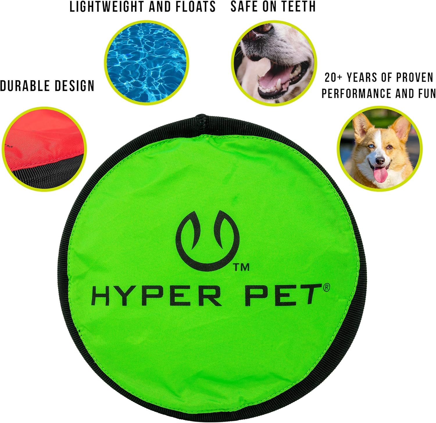 Hyper Pet Flippy Flopper dog toy in packaging