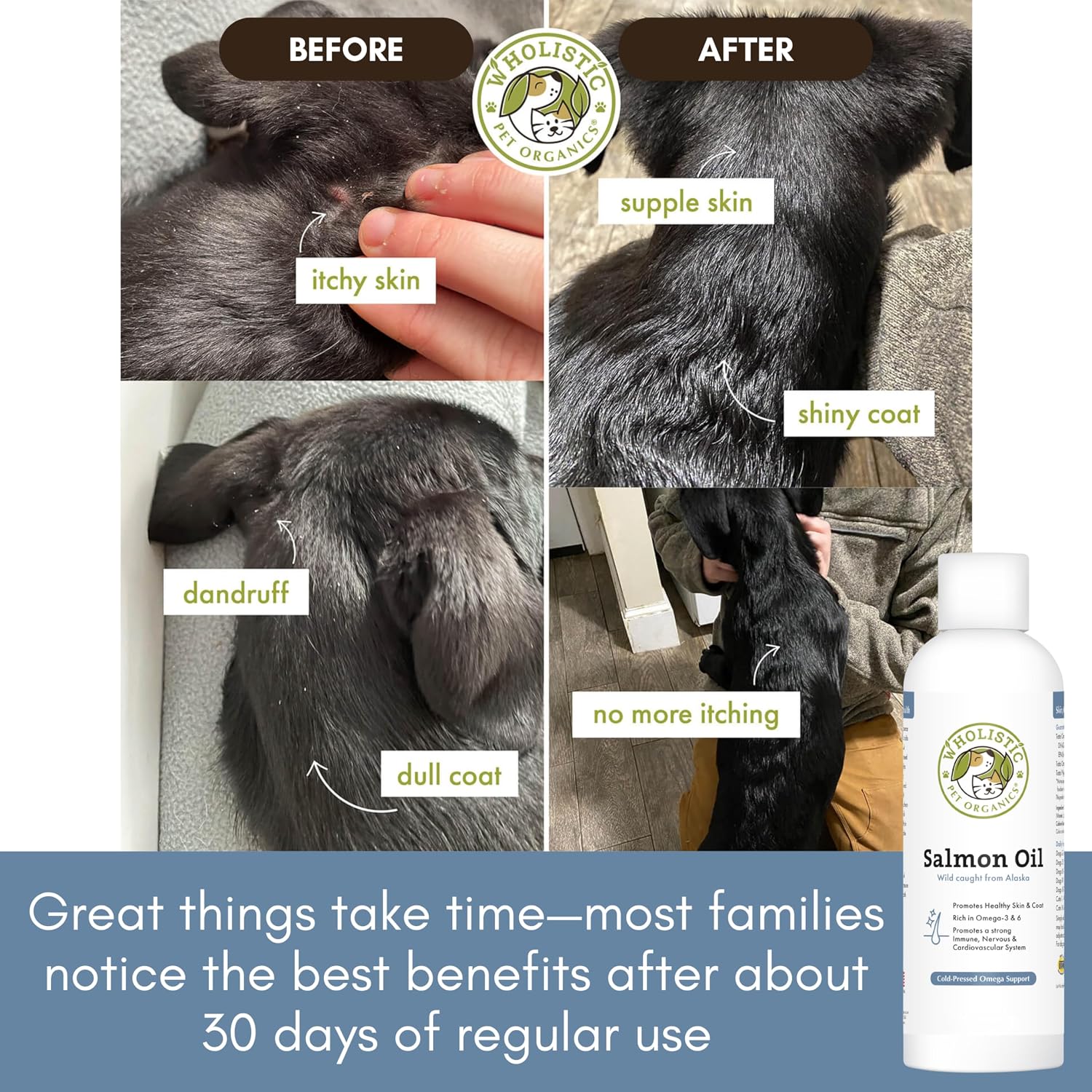 Premium deep-sea salmon oil pour liquid showing clear texture and premium packaging.