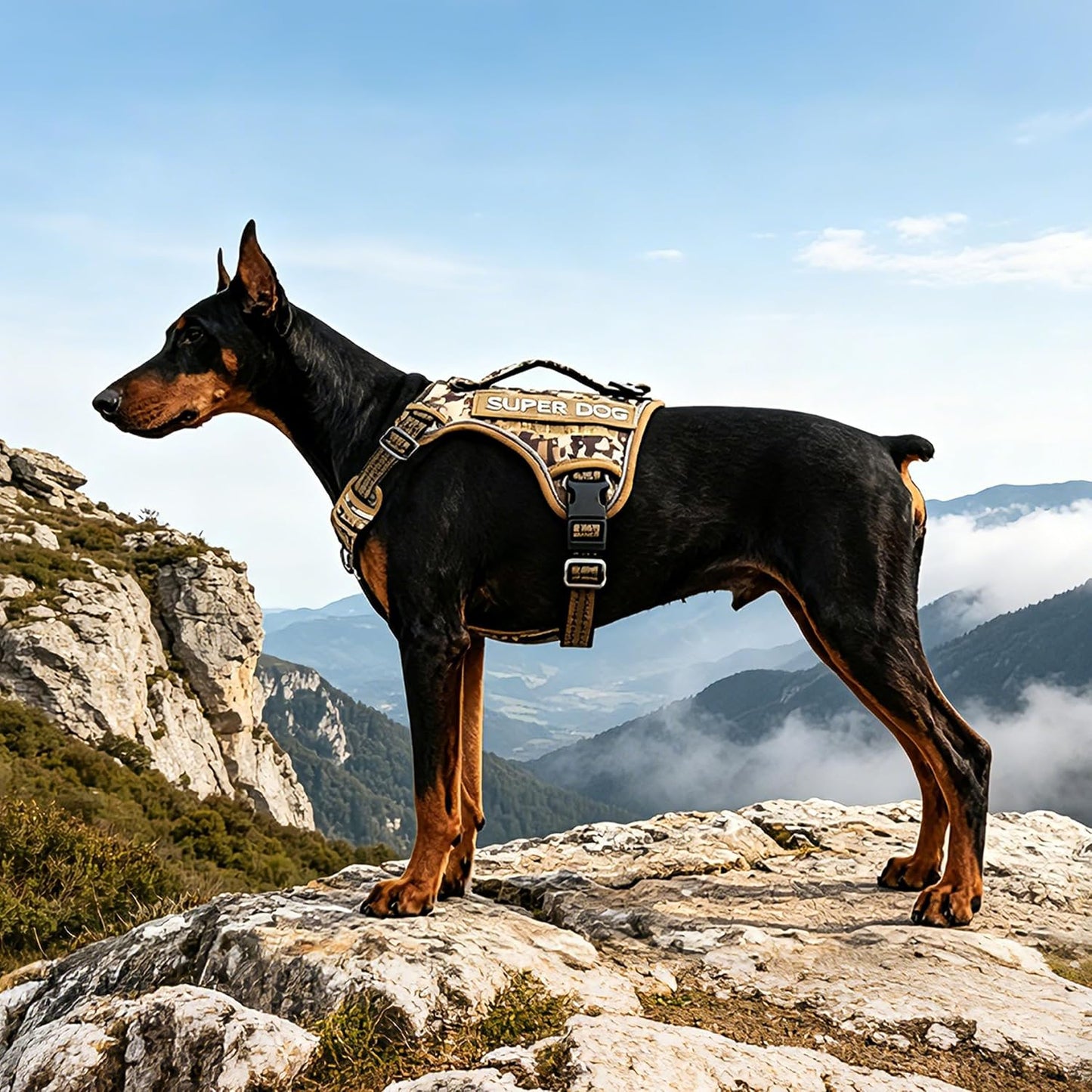 Reflective safety strips on Lulupet tactical dog vest