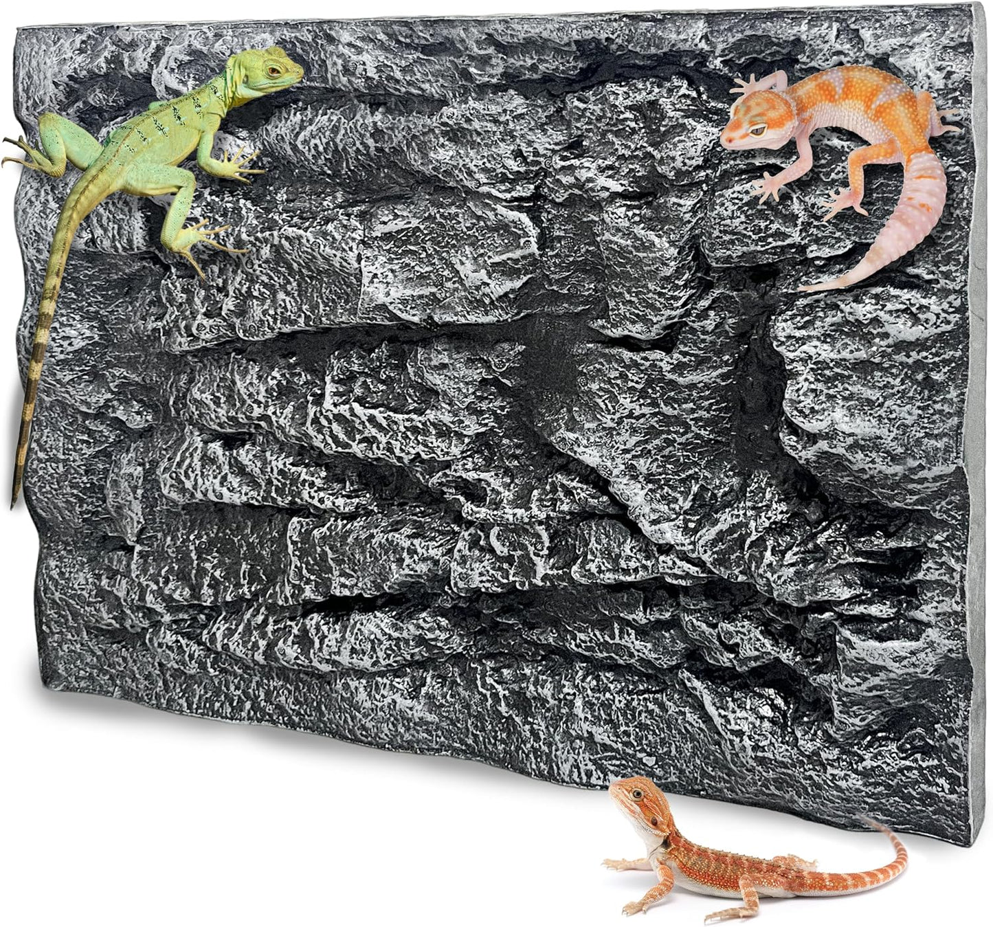 17.7x11.8in Rock Terrarium Background,3D Reptile Tank Background Board,Amphibian Stereo Backdrop Wall,Lizard Snake Gecko Spider Turtle Fish pet silo Background Decorative Panel(Grey) - Image 14