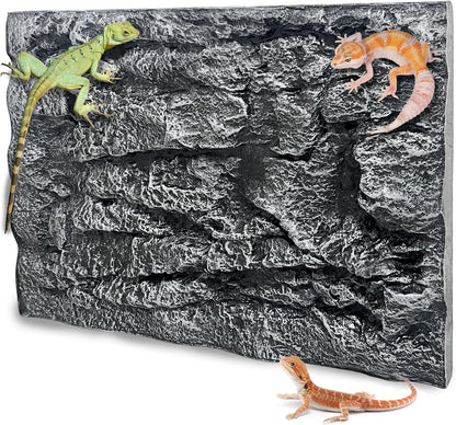 17.7x11.8in Rock Terrarium Background,3D Reptile Tank Background Board,Amphibian Stereo Backdrop Wall,Lizard Snake Gecko Spider Turtle Fish pet silo Background Decorative Panel(Grey) - Image 14