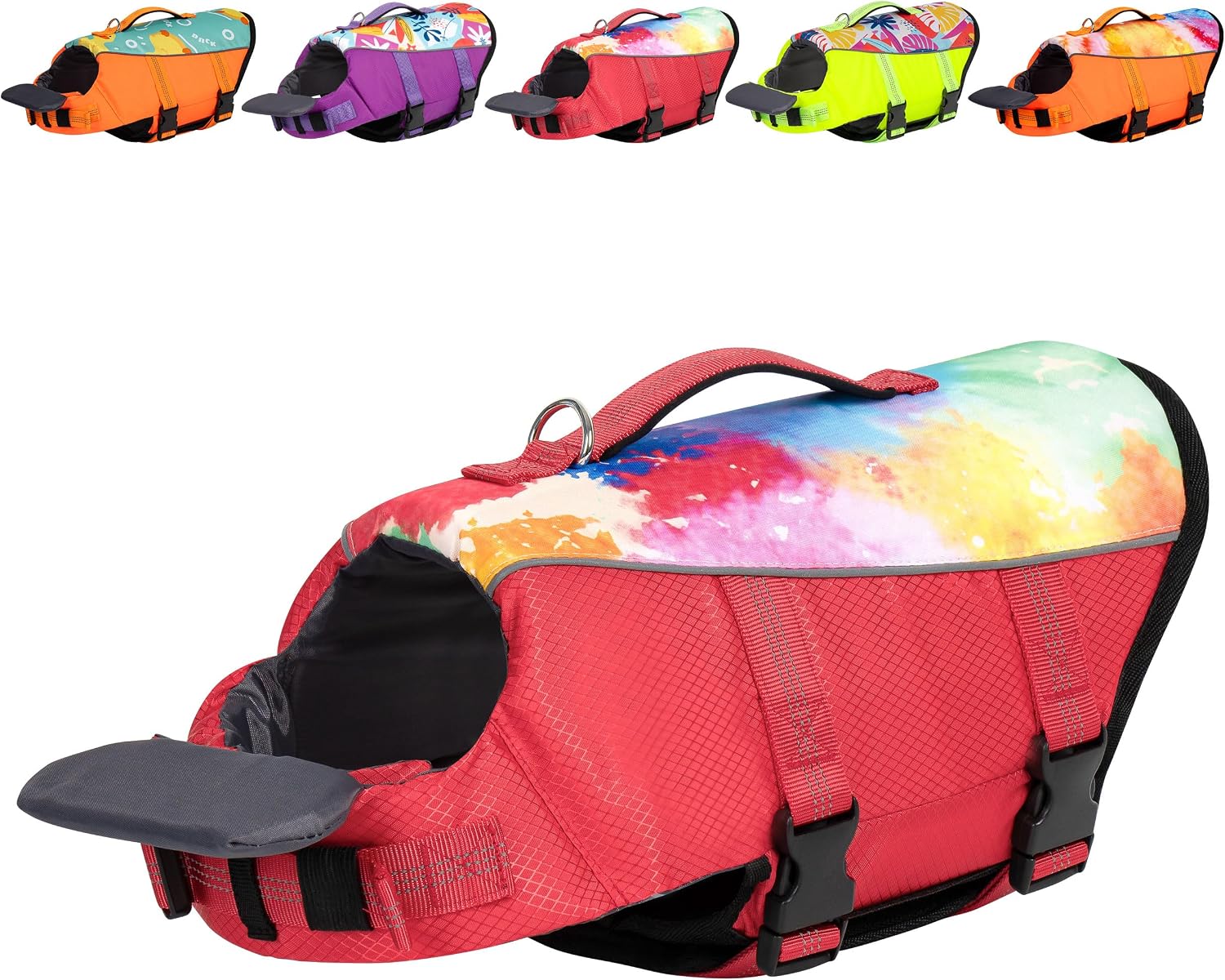 cyeollo Dog Life Jacket Mermaid Dog Safety Vest with Rescue Handle Refletive Strip Small Dogs Life Vests for Swimming Boating, Pink S - Image 15