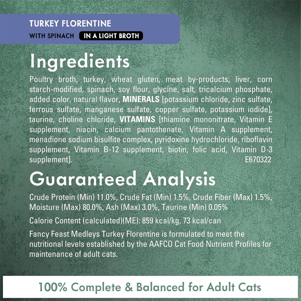 Tuna Florentine wet cat food recipe presented in a serving bowl