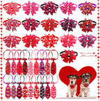 24Pcs Fall Dog Collar Bow Ties, Adjustable Autumn Thanksgiving Pet Neckties with Curly Ribbons, Maple Leaf Pumpkin Grooming Accessories for Small Dogs - Image 9