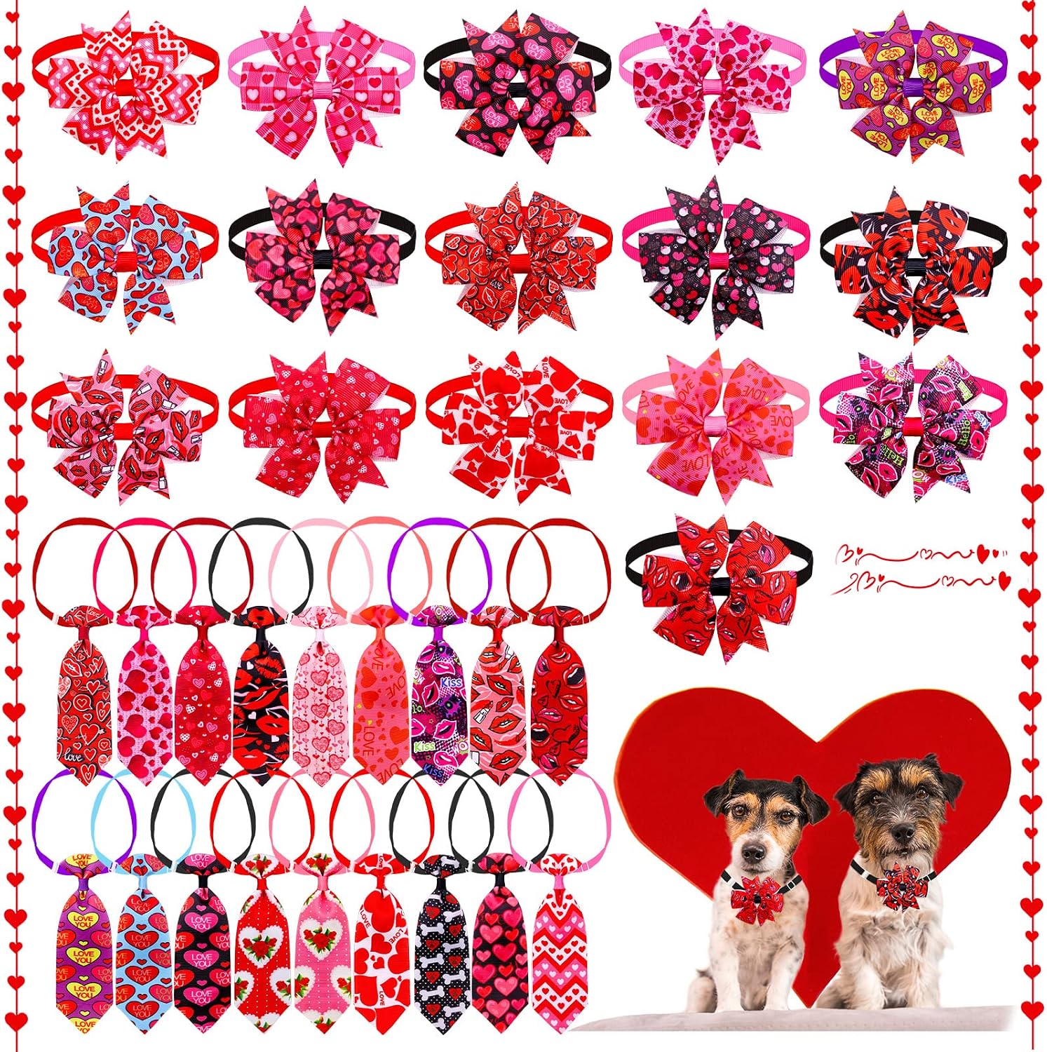 24Pcs Fall Dog Collar Bow Ties, Adjustable Autumn Thanksgiving Pet Neckties with Curly Ribbons, Maple Leaf Pumpkin Grooming Accessories for Small Dogs - Image 9