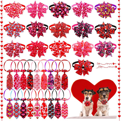 24Pcs Fall Dog Collar Bow Ties, Adjustable Autumn Thanksgiving Pet Neckties with Curly Ribbons, Maple Leaf Pumpkin Grooming Accessories for Small Dogs - Image 9