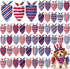 Weewooday 50 Pcs 4th of July Dog Bandanas Bulk for Patriotic American Striped Star Red White and Blue Independence Day Flag Scarf for Small Medium Large Outfit(Striped Star, 31.5 x 21.7 X21.7 Inch) - Image 11