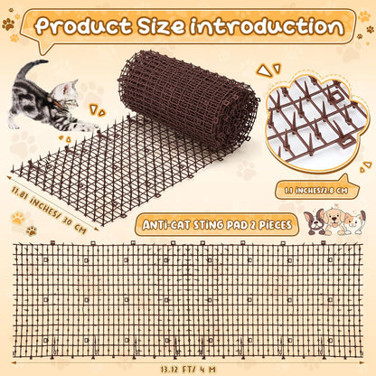 Sanwuta cat deterrent mat showing flexible plastic spikes close up