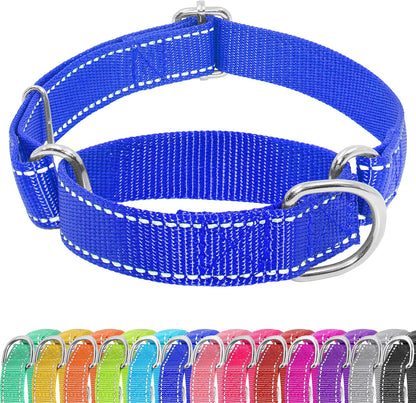 Seyezo Martingale Dog Collar - Adjustable No Buckle, Reflective Heavy Duty Nylon No Pull Collar for Small to Large Dogs, XS, Green - Image 11