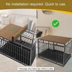 Walnut decorative storage table topper for medium size wire dog crates