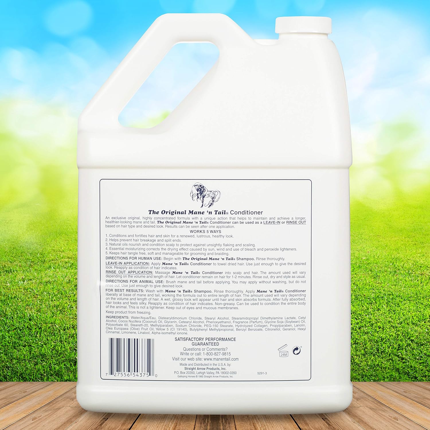 Mane 'n Tail 128 Fluid Ounce hair strengthening conditioner jug with blue cap