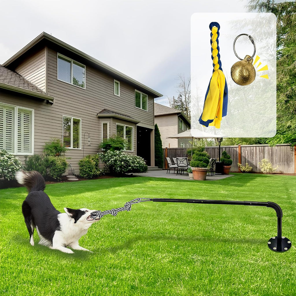 Flirt Pole for Dogs, Interactive Dog Toys Extendable Teaser Wand with Lure Chewing Toy, Chase and Tug of War for Small Medium Large Dogs Training Playing Exercise - Image 9
