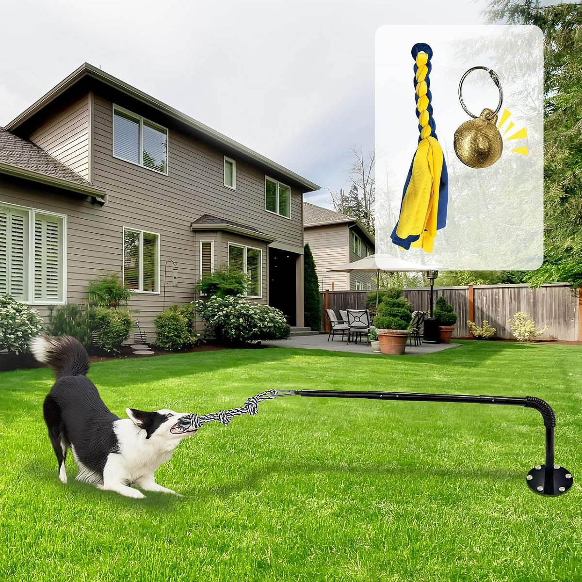 Flirt Pole for Dogs, Interactive Dog Toys Extendable Teaser Wand with Lure Chewing Toy, Chase and Tug of War for Small Medium Large Dogs Training Playing Exercise - Image 9