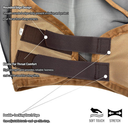 Fine mesh fabric texture on horse fly mask