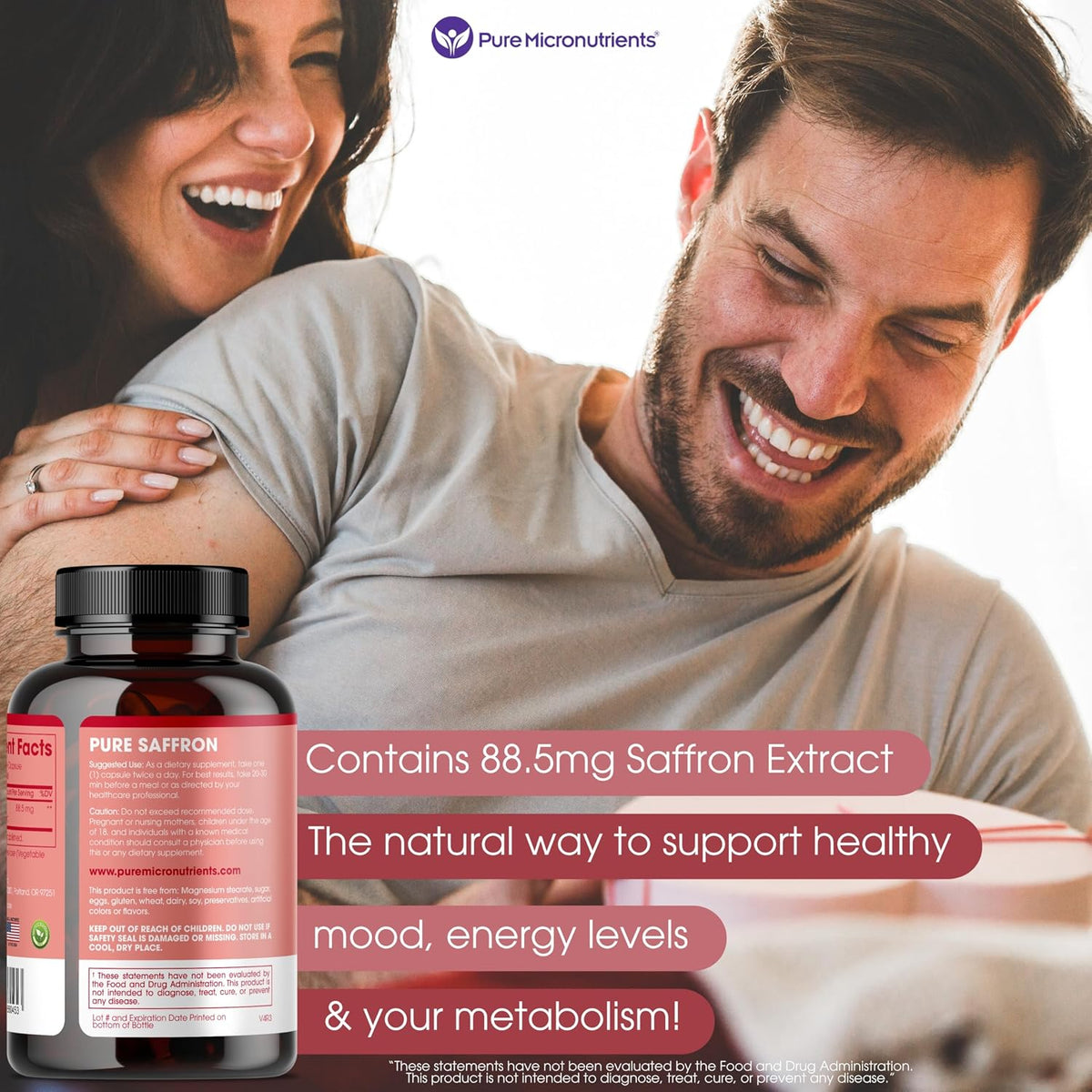 Pure Micronutrients pure saffron extract capsules packaging angle