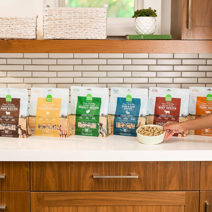 Open Farm grass fed beef raw meal packaging information