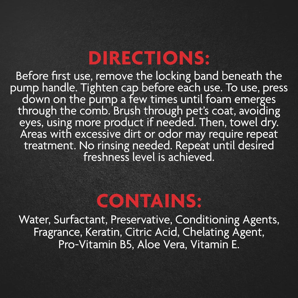 Furminator 3 fluid ounce cat grooming foam bottle label