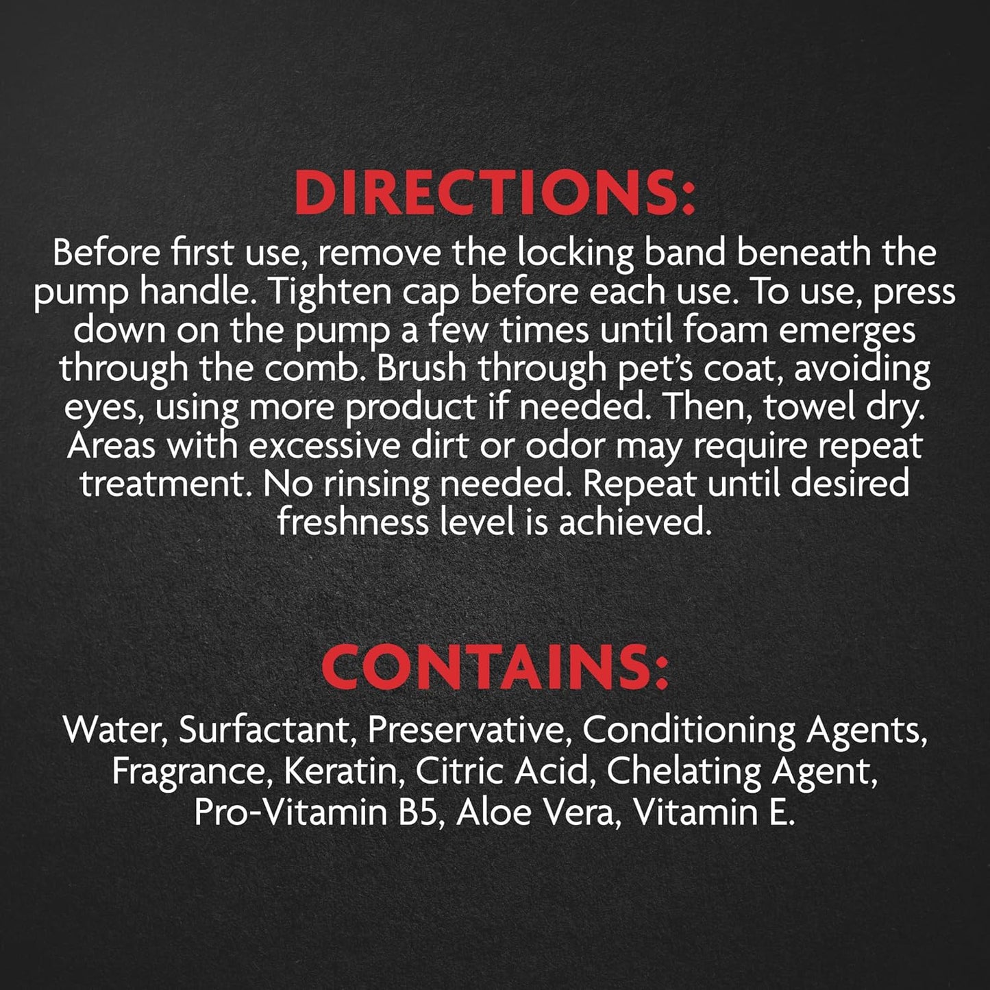 Furminator 3 fluid ounce cat grooming foam bottle label