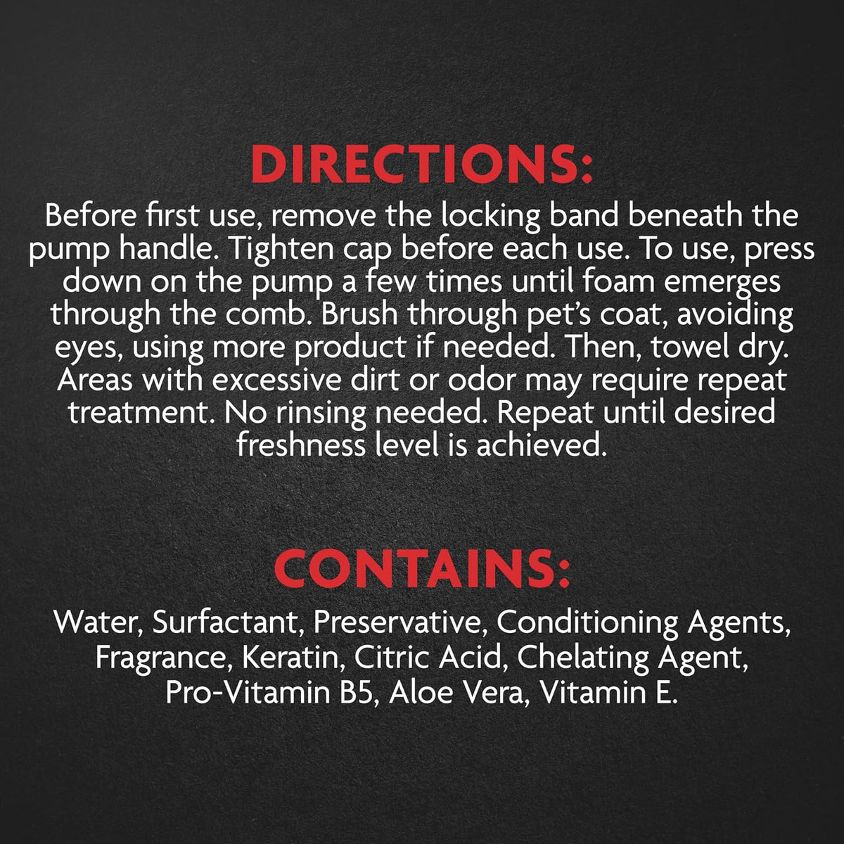 Furminator 3 fluid ounce cat grooming foam bottle label