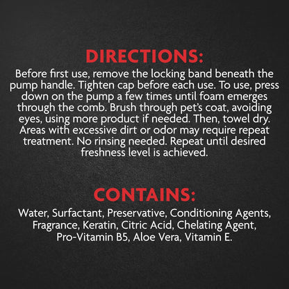 Furminator 3 fluid ounce cat grooming foam bottle label