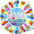 HFBCBH summer quick fill water balloons front view of multiple rapid fill bunches attached to plastic stems