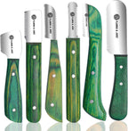 FLAMIA & JABZ FJ Professional Stripping Knife kit (6 pieces set) for Dogs & Pets, Wooden Handle Grip with Stainless Steel Blade (Right handed) (Blue) - Image 15