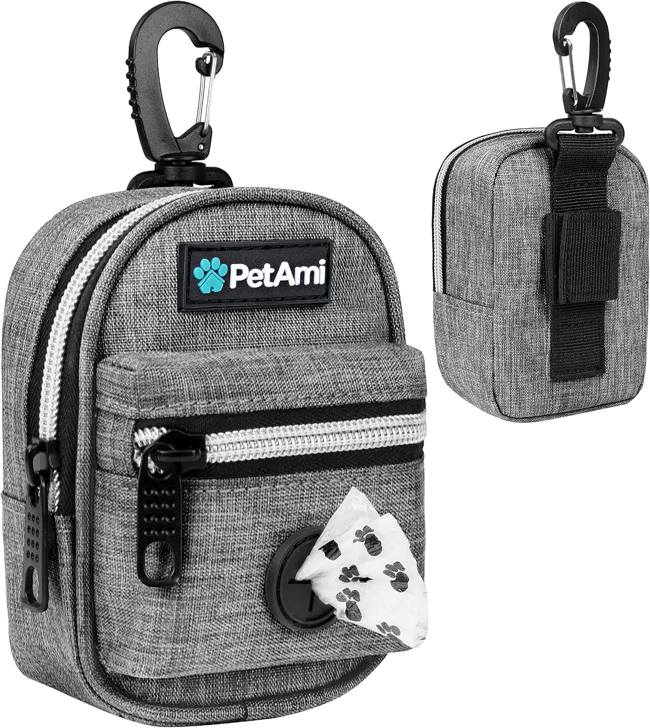 PetAmi Dog Poop Bag Holder For Leash, Dog Pet Waste Bag Dispenser For Poop With Clip For Doggie Puppy Walking Accessories Travel Camping, Dog Treat Pouch Supplies, Blue - Image 12