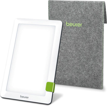 Beurer TL30 Portable Daylight Lamp front view showing bright white LED light panel.
