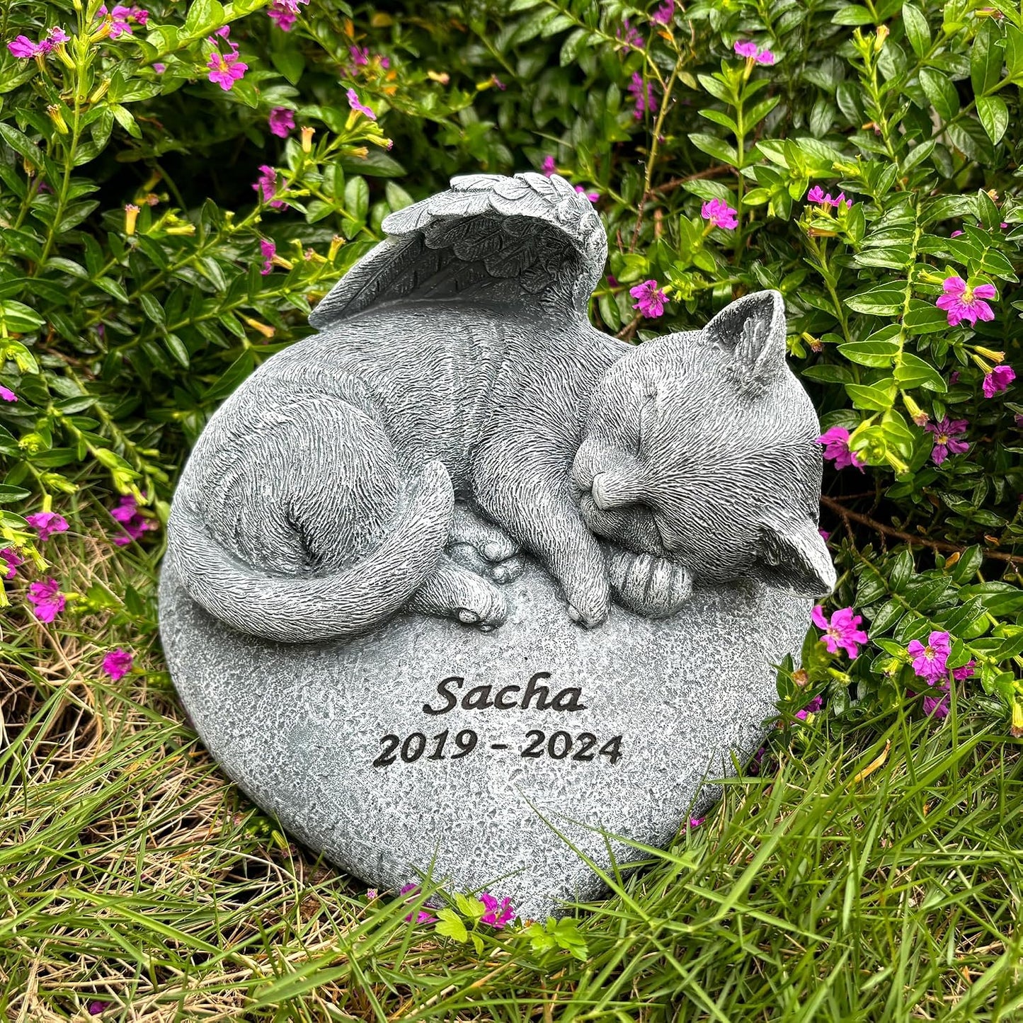 Personalized Garden Cat Memorial Stone - Peaceful Sleeping Kitten Angel Statue for Garden, Remembrance, cat memorial for graver and Loss - Pet Sympathy GiftCat Outdoor Memorial Gifts Gifts for Kitty - Image 13