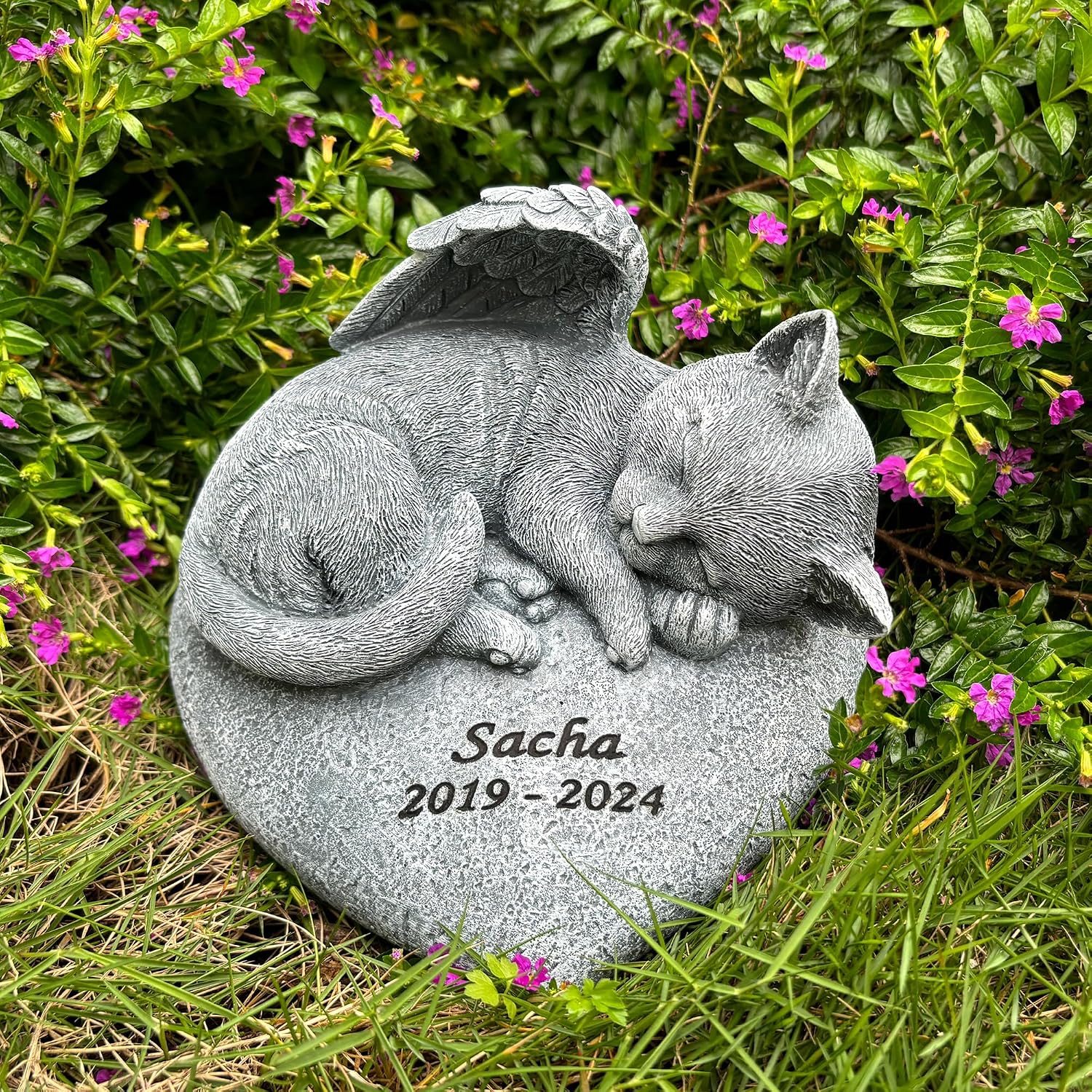 Personalized Garden Cat Memorial Stone - Peaceful Sleeping Kitten Angel Statue for Garden, Remembrance, cat memorial for graver and Loss - Pet Sympathy GiftCat Outdoor Memorial Gifts Gifts for Kitty - Image 13