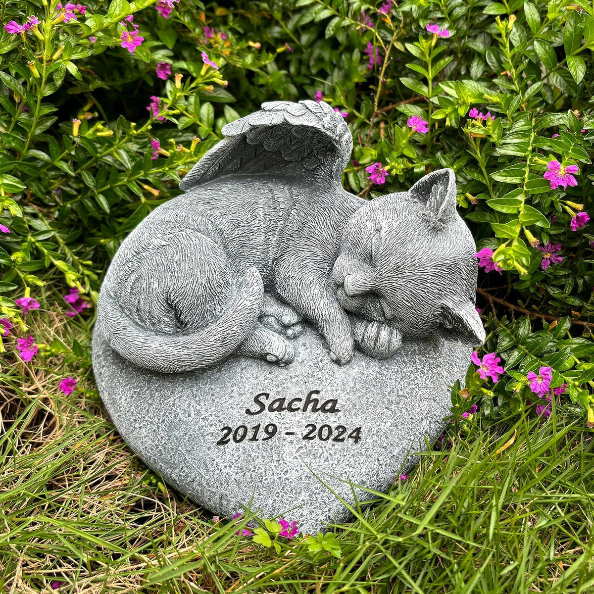 Personalized Garden Cat Memorial Stone - Peaceful Sleeping Kitten Angel Statue for Garden, Remembrance, cat memorial for graver and Loss - Pet Sympathy GiftCat Outdoor Memorial Gifts Gifts for Kitty - Image 13