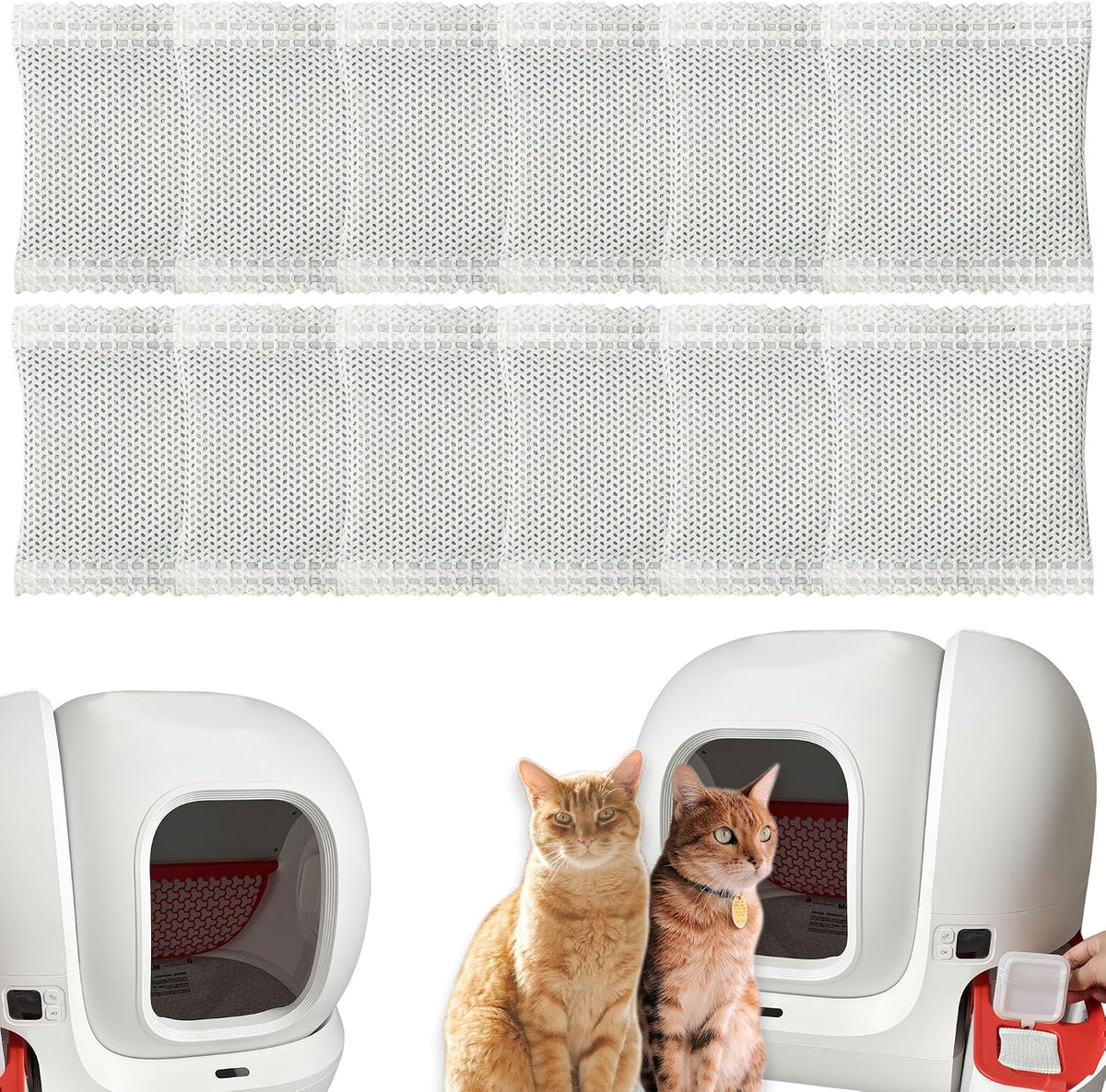 PurifyLogix activated charcoal filters refills front view for automatic cat litter box pet odor control.