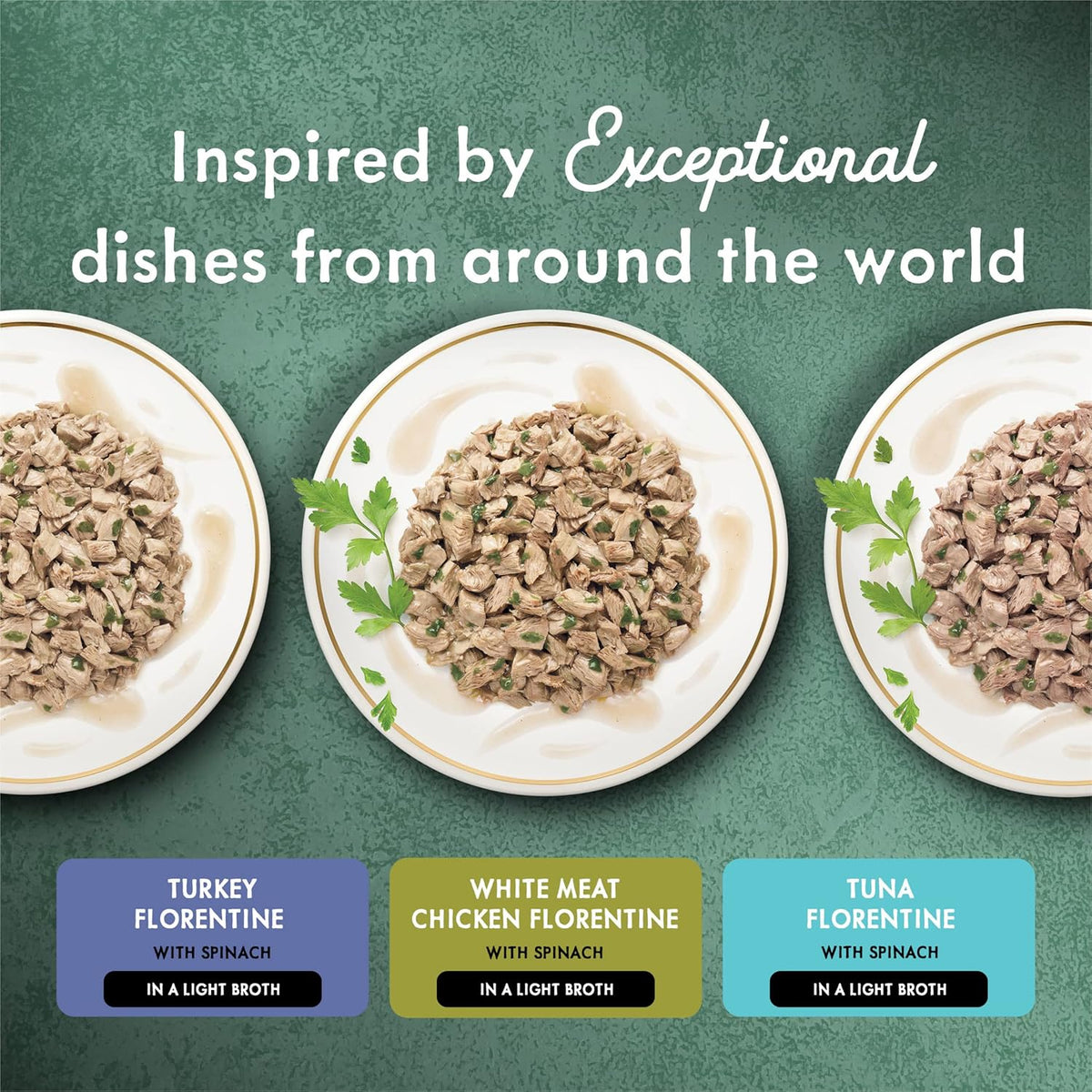 Close up of Fancy Feast wet cat food chicken Florentine recipe texture