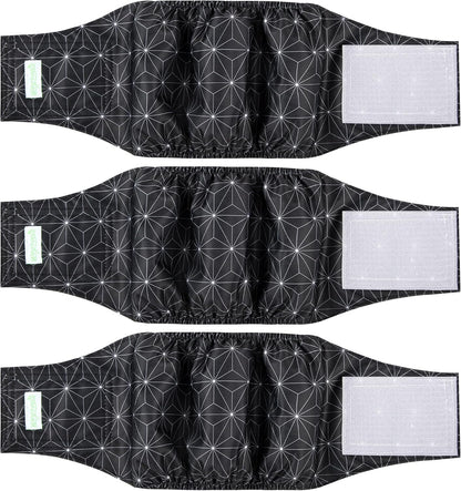 wegreeco Washable Male Dog Belly Band (Stylish Pattern) - Pack of 3 - Dog Diapers Male - Washable Male Dog Belly Wrap (Interstellar, Medium) - Image 15
