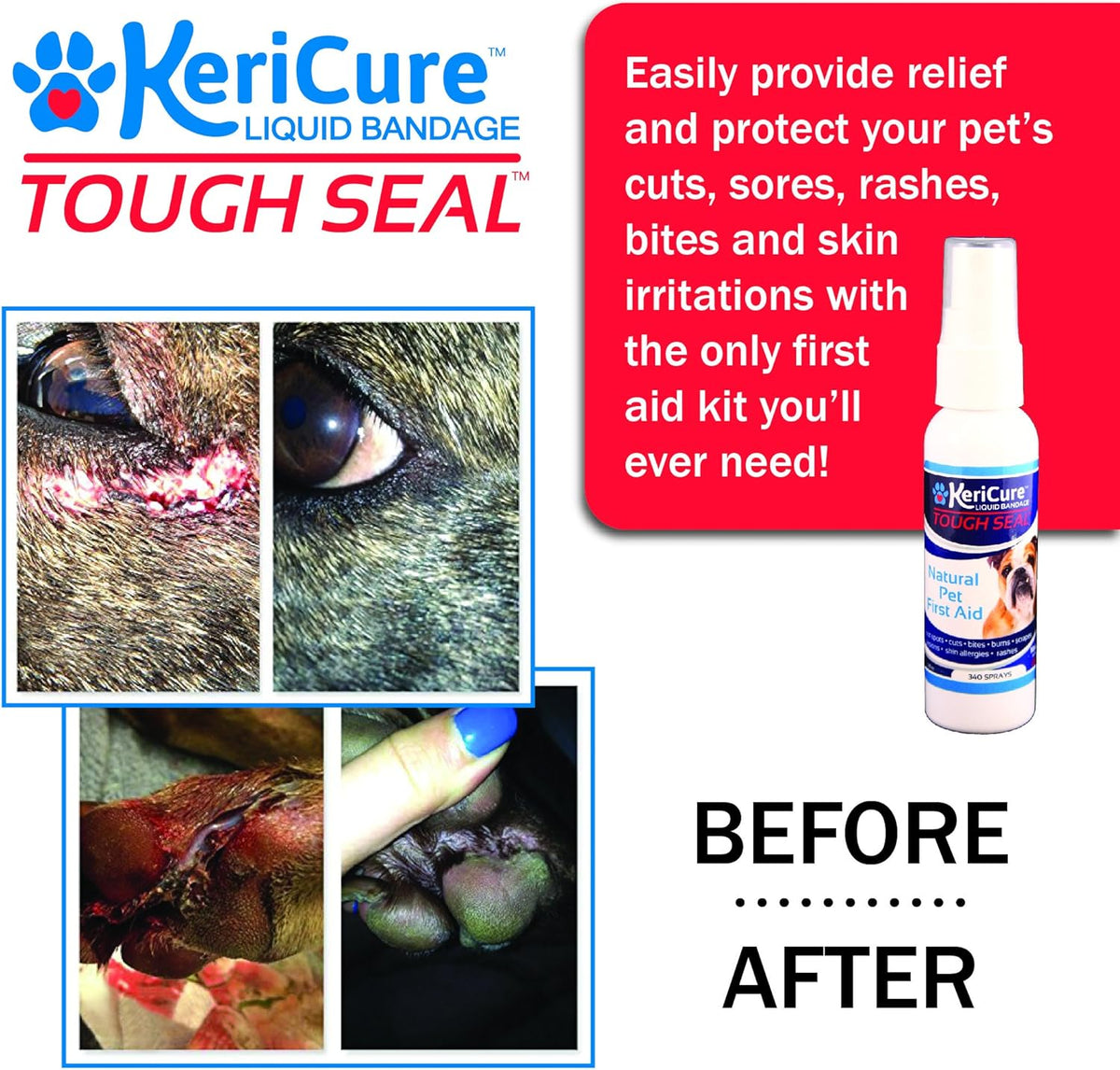 Application of KeriCure Tough Seal on dog paw