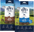 ZIWI Peak air dried dog food lamb and beef bundle front packaging view.