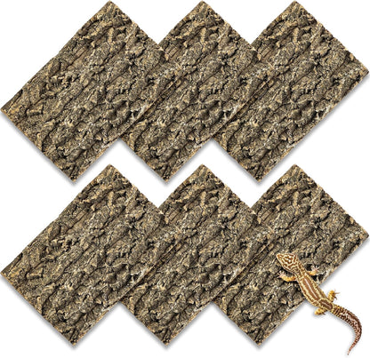 Fhiny 2 PCS Cork Bark Background, 11.6" x 7.7" Natural Reptile Terrarium Backdrop, Reptile Climbing Wall Decor for Bearded Dragon, Gecko, Chameleon, Snake - Image 9