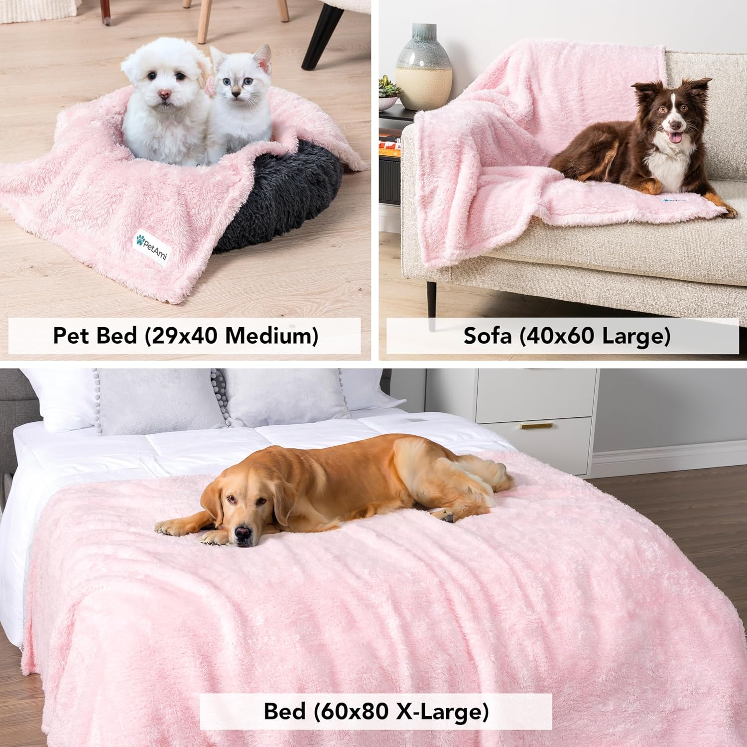 PetAmi plush cat blanket inside a travel crate for comfort