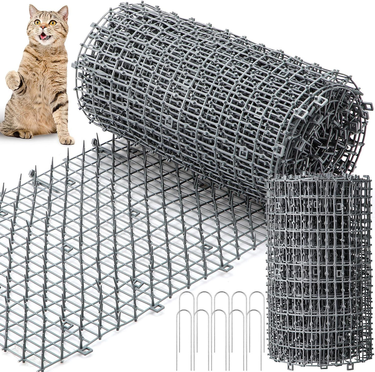 Durable brown polypropylene spikes of Sanwuta cat deterrent mat
