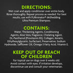 Professional undercoat release dog conditioner ingredients and back label