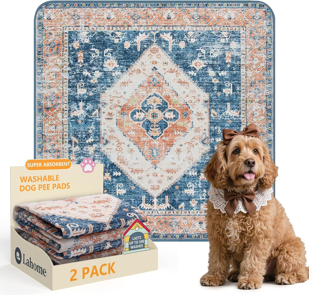 Lahome Reusable Washable Puppy Pads - 2 Pack Super Absorbent & Waterproof Dog Training Mats for Potty, Crate and Floor - Leakproof Pee Pads with Non-Slip Backing (Gray, 36"x48") - Image 12